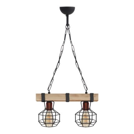 Βρες το Φωτιστικό οροφής Lumenia Megapap E27 ξύλινο - μεταλλικό δίφωτο χρώμα φυσικό - μαύρο 40x14x80εκ. σε μοναδική τιμή στο clickforshop.gr