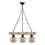 Βρες το Φωτιστικό οροφής Lumenia Megapap E27 ξύλινο - μεταλλικό τρίφωτο χρώμα φυσικό - μαύρο 50x14x80εκ. σε μοναδική τιμή στο clickforshop.gr