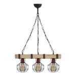 Βρες το Φωτιστικό οροφής Lumenia Megapap E27 ξύλινο - μεταλλικό τρίφωτο χρώμα φυσικό - μαύρο 50x14x80εκ. σε μοναδική τιμή στο clickforshop.gr