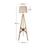 Φωτιστικό δαπέδου Solen Megapap E27 ξύλινο - ύφασμα PVC χρώμα καρυδί - μπεζ 45x45x155εκ. - Image 3