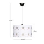 Φωτιστικό οροφής Tale Megapap E27 ύφασμα PVC μονόφωτο πολύχρωμο Ø33x70εκ. - Image 3