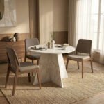 Τραπέζι Tailor Megapap χρώμα λευκό εφέ μαρμάρου Ø100x75,7εκ. - Image 5