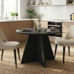 Βρες το Τραπέζι Tailor Megapap χρώμα sencron black Ø100x75