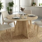Βρες το Τραπέζι Tailor Megapap χρώμα sapphire oak Ø120x75