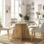 Τραπέζι Tailor Megapap χρώμα sapphire oak Ø120x75,7εκ. - Image 4