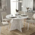 Τραπέζι Tailor Megapap χρώμα λευκό εφέ μαρμάρου Ø120x75,7εκ. - Image 4