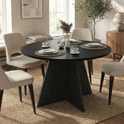 Βρες το Τραπέζι Tailor Megapap χρώμα sencron black Ø120x75