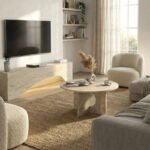 Τραπεζάκι σαλονιού Mara Megapap χρώμα travertine Ø75x36,8εκ. - Image 5