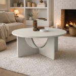 Βρες το Τραπεζάκι σαλονιού Lemmar Megapap χρώμα sandstone Ø75x36