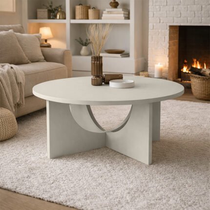 Βρες το Τραπεζάκι σαλονιού Lemmar Megapap χρώμα sandstone Ø75x36