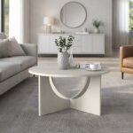 Τραπεζάκι σαλονιού Lemmar Megapap χρώμα sandstone Ø75x36,8εκ. - Image 3