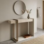 Βρες το Κονσόλα Desca Megapap χρώμα travertine - sandstone - χρυσό 91