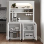 Έπιπλο κουζίνας με LED Melinta 4 Megapap χρώμα λευκό 120x40x181,8εκ. - Image 3