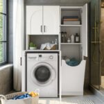 Ντουλάπι με καλάθι απλύτων Verga Megapap χρώμα λευκό 45x40x180εκ. - Image 4