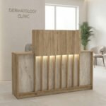 Βρες το Γραφείο υποδοχής - reception Davis Megapap με LED χρώμα sepet oak - travertine 150x41