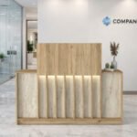 Γραφείο υποδοχής - reception Davis Megapap με LED χρώμα sepet oak - travertine 150x41,8x115εκ. - Image 3