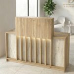 Γραφείο υποδοχής - reception Davis Megapap με LED χρώμα sepet oak - travertine 150x41,8x115εκ. - Image 4