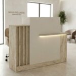 Βρες το Γραφείο υποδοχής - reception Dayana Megapap με LED χρώμα travertine - sandstone 150x85