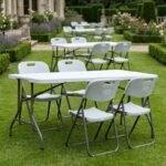 Τραπέζι catering - συνεδρίου Capri Megapap πτυσσόμενο - βαλίτσα χρώμα λευκό του πάγου 152x70x74εκ. - Image 2