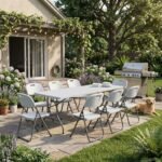 Τραπέζι catering - συνεδρίου Capri Megapap πτυσσόμενο - βαλίτσα χρώμα λευκό του πάγου 240x76x74εκ. - Image 3