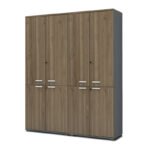 Βρες το Ντουλάπα γραφείου με κλειδαριά επαγγελματική Venturo Megapap χρώμα ανθρακί - καρυδί 160x40x200εκ. σε μοναδική τιμή στο clickforshop.gr