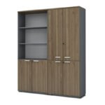 Βρες το Ντουλάπα γραφείου με κλειδαριά επαγγελματική Venturo Megapap χρώμα ανθρακί - καρυδί 160x40x200εκ. σε μοναδική τιμή στο clickforshop.gr