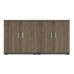 Ντουλάπι γραφείου με κλειδαριά επαγγελματικό Venturo Megapap χρώμα ανθρακί - καρυδί 160x40x80εκ. - Image 3