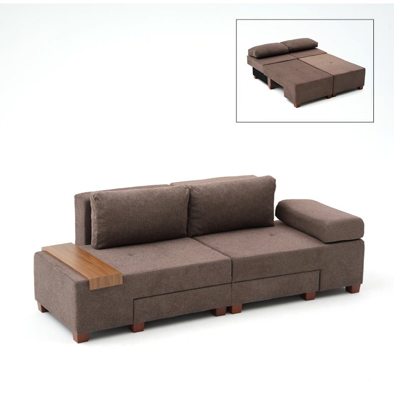 Καναπές - κρεβάτι πολυμορφικός Perenna Megapap τριθέσιος υφασμάτινος χρώμα καφέ 233x93x83εκ. Βρες το Καναπές - κρεβάτι πολυμορφικός Perenna Megapap τριθέσιος υφασμάτινος χρώμα καφέ 233x93x83εκ. σε μοναδική τιμή στο clickforshop.gr