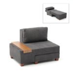 Βρες το Πολυθρόνα - κρεβάτι Perenna Megapap υφασμάτινη χρώμα ανθρακί 116x93x83εκ. σε μοναδική τιμή στο clickforshop.gr