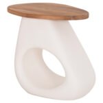 ΒΟΗΘΗΤΙΚΟ ΤΡΑΠΕΖΙ AIDA HM4692.02 FIBER CEMENT ΛΕΥΚΟ--ΞΥΛΟ TEAK TOP 47x60x59Υεκ - Image 6