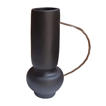 Αγόρασε ΔΙΑΚΟΣΜΗΤΙΚΟ ΒΑΖΟ MIBO HM4688.01L ΤΕΡΑΚΟΤΑ ΜΑΥΡH-ΧΕΡΟΥΛΙ ΦΥΣΙΚΟ RATTAN 20.5x15.5x35Υεκ σε μοναδική τιμή στο clickforshop.gr