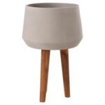 ΓΛΑΣΤΡΑ ΕΣΩΤ.ΧΩΡΟΥ QUAN HM4680.03L FIBER CEMENT ΓΚΡΙ--ΒΑΣΗ TEAK Φ38x62Υεκ - Image 4