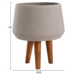 ΓΛΑΣΤΡΑ ΕΣΩΤ.ΧΩΡΟΥ QUAN HM4680.03M FIBER CEMENT ΓΚΡΙ--ΒΑΣΗ TEAK Φ35x50Υεκ - Image 2