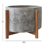 ΓΛΑΣΤΡΑ ΕΣΩΤ.ΧΩΡΟΥ HOFF HM4682.03L FIBER CEMENT ΓΚΡΙ-TEAK ΒΑΣΗ Φ50x35Υεκ - Image 2