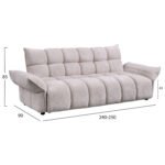ΚΑΝΑΠΕΣ ΚΡΕΒΑΤΙ MELU HM3314.02 ΜΠΕΖ ΥΦΑΣΜΑ--ΚΑΘΙΣΜΑ POCKET SPRINGS 240-250x90x85Υεκ. - Image 2