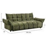 ΚΑΝΑΠΕΣ ΚΡΕΒΑΤΙ MELU HM3314.03 ΠΡΑΣΙΝΟ ΥΦΑΣΜΑ--ΚΑΘΙΣΜΑ POCKET SPRINGS 240-250x90x85Υεκ - Image 2