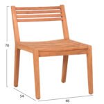 ΚΑΡΕΚΛΑ ΕΞΩΤ.ΧΩΡΟΥ PAVEL HM6615 ΞΥΛΟ TEAK--ΦΥΣΙΚΟ ΧΡΩΜΑ 46x54x78Υεκ. - Image 2