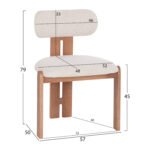 ΚΑΡΕΚΛΑ ΤΡΑΠΕΖΑΡΙΑΣ KARVO HM18252.01 ΜΠΕΖ ΥΦΑΣΜΑ--ΞΥΛΟ ΟΞΙΑΣ 57x50x79Υεκ - Image 2