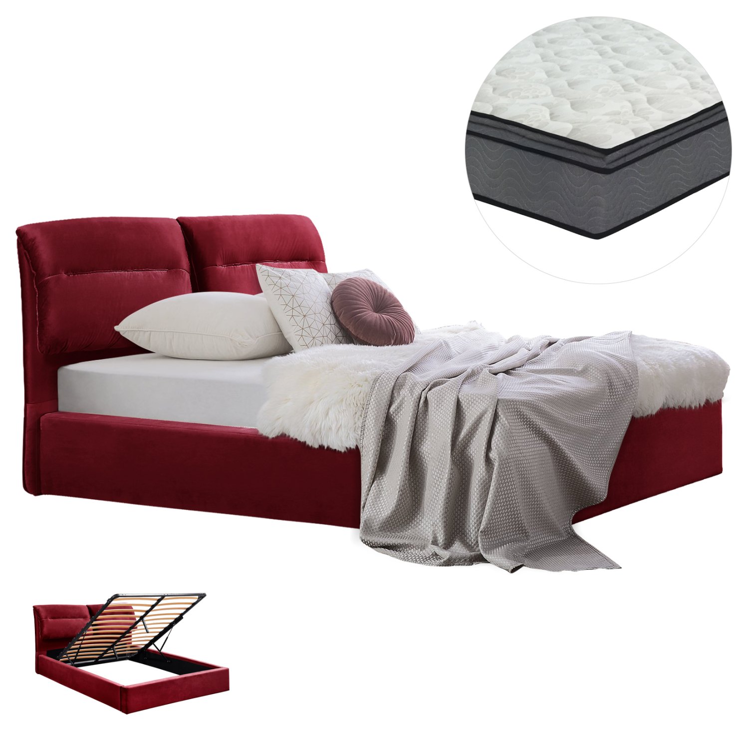 ΚΡΕΒΑΤΙ ΔΙΠΛΟ & ΣΤΡΩΜΑ KENDRA HM10720.06 ΚΟΚΚΙΝΟ ΒΟΥΡΓΟΥΝΔΙΑΣ ΒΕΛΟΥΔΟ--ΑΠΟΘ.ΧΩΡΟΣ--160x200εκ Αγόρασε ΚΡΕΒΑΤΙ ΔΙΠΛΟ & ΣΤΡΩΜΑ KENDRA HM10720.06 ΚΟΚΚΙΝΟ ΒΟΥΡΓΟΥΝΔΙΑΣ ΒΕΛΟΥΔΟ--ΑΠΟΘ.ΧΩΡΟΣ--160x200εκ σε μοναδική τιμή στο clickforshop.gr