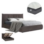 Αγόρασε ΚΡΕΒΑΤΙ ΔΙΠΛΟ & ΣΤΡΩΜΑ SANDRA HM10770 ΓΚΡΙ ΥΦΑΣΜΑ ΜΕ ΑΠΟΘ.ΧΩΡΟ--ΓΙΑ 160x200εκ σε μοναδική τιμή στο clickforshop.gr