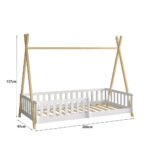 ΚΡΕΒΑΤΙ ΠΑΙΔΙΚΟ ΜΕ ΚΑΓΚΕΛΑ MUNK HM739.03 τ.MONTESSORI ΠΕΥΚΟ ΦΥΣΙΚΟ-ΛΕΥΚΟ--190x90εκ - Image 3