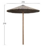 ΟΜΠΡΕΛΑ ΜΕ ΤΡΑΠΕΖΑΚΙ ΣΤΥΛΟΥ POST HM10744 ΞΥΛΟ ΠΕΥΚΟΥ--ΨΑΘΑ Φ215x270Υεκ - Image 2