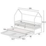 ΠΑΙΔΙΚΟ ΚΡΕΒΑΤΙ ΜΕ ΣΤΡΩΜΑΤΑ & ΣΥΡΤΑΡΙΑ PHYLLIS HM21323.03 ΞΥΛΟ ΠΕΥΚΟΥ ΛΕΥΚΟ 206x97x166Υεκ - Image 3