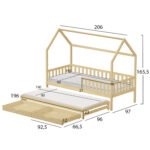 ΠΑΙΔΙΚΟ ΚΡΕΒΑΤΙ ΜΕ ΣΤΡΩΜΑΤΑ & ΣΥΡΤΑΡΙΑ PHYLLIS HM21323.01 ΞΥΛΟ ΠΕΥΚΟΥ 206x97x166Υεκ - Image 3
