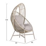 ΠΟΛΥΘΡΟΝΑ-ΦΩΛΙΑ RULER HM6506.02 ΜΟΚΑ ΜΕΤΑΛΛΟ-P.E.RATTAN--ΓΚΡΙ ΜΑΞΙΛΑΡΙΑ 90x85x149Υεκ - Image 2