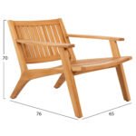 ΠΟΛΥΘΡΟΝΑ LOUNGE ARANIA HM6617 ΞΥΛΟ TEAK ΣΕ ΦΥΣΙΚΟ 59x65x69Υεκ. - Image 2