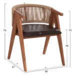 ΠΟΛΥΘΡΟΝΑ ΤΡΑΠΕΖΑΡΙΑΣ BRANN HM18238.11 ΞΥΛΟ ΤΕΑΚ-ΚΑΦΕ PU-ΣΧΟΙΝΙ 60x67x76Υεκ. - Image 2