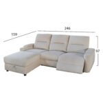 ΣΕΤ ΚΑΝΑΠΕΣ-ΠΟΛΥΘΡΟΝΑ RELAX SYNTHIA HM10735.01 ΜΠΕΖ ΥΦΑΣΜΑ-ΗΛΕΚΤΡΙΚΗ ΑΝΑΚΛΙΣΗ [L] - Image 2