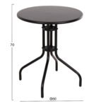 ΣΕΤ ΤΡΑΠΕΖΑΡΙΑΣ 3ΤΜΧ LINO HM10728 2 ΜΕΤΑΛ. ΚΑΡΕΚΛΕΣ--ΣΤΡΟΓΓΥΛΟ ΤΡΑΠΕΖΙ Φ60εκ ΜΑΥΡΟ - Image 2