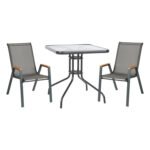 Αγόρασε ΣΕΤ ΤΡΑΠΕΖΑΡΙΑΣ 3ΤΜΧ FIGO HM10730.01-- 2 ΚΑΡΕΚΛΕΣ & ΤΕΤΡΑΓΩΝΟ ΤΡΑΠΕΖΙ 70x70εκ ΓΚΡΙ σε μοναδική τιμή στο clickforshop.gr